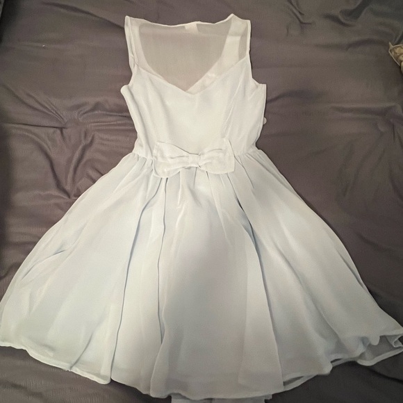 Disney Cinderella / LC Lauren Conrad Light Blue Mesh Back Dress Flowers - Picture 6 of 7